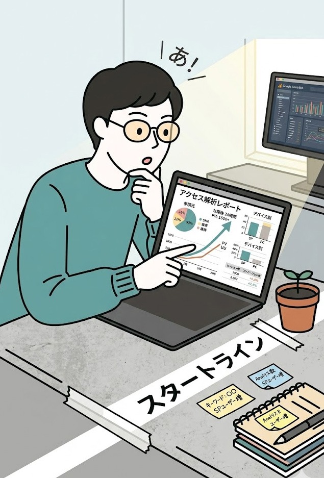 アクセス解析をする藤井